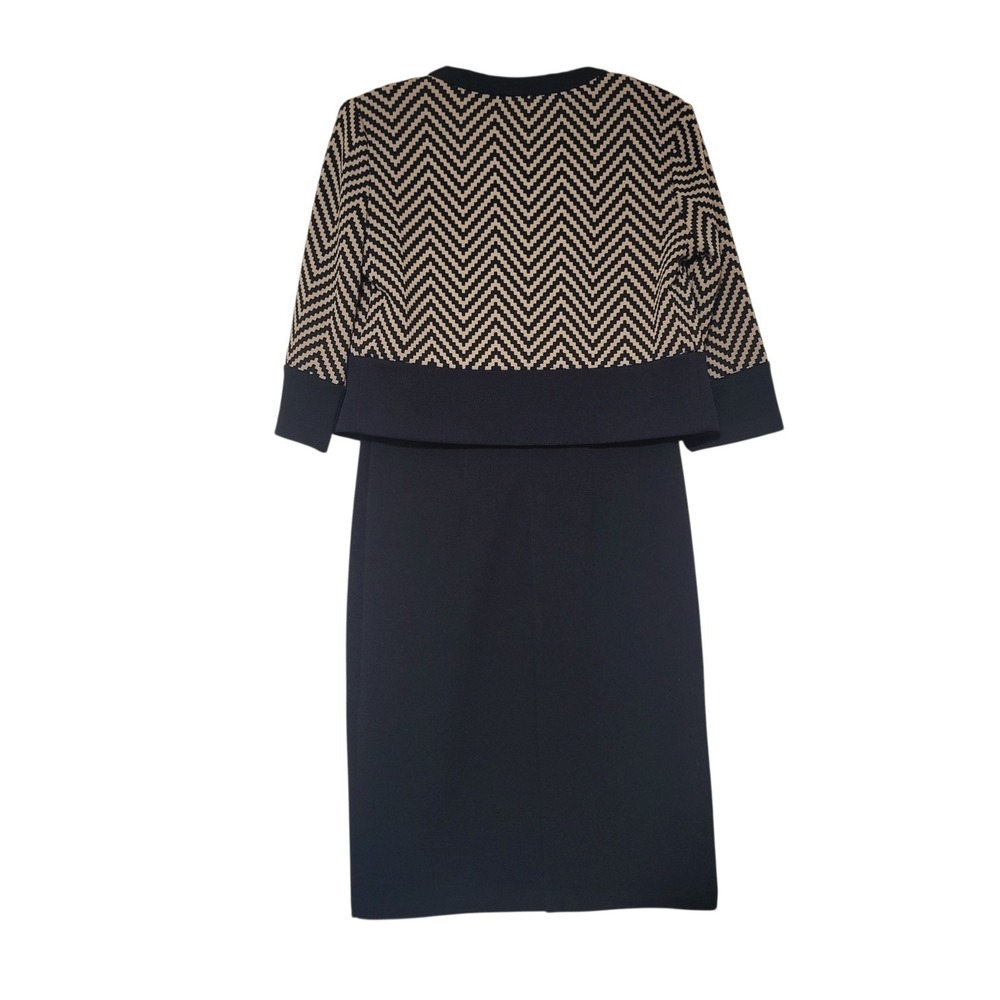 danny and nicole 2 Piece Set- Jacket-Dress S 4 New‎ Career - Black/ Tan Chevron - Picture 12 of 13